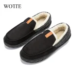 chaussons cuir large homme