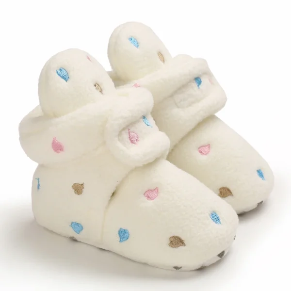 Chaussons bébé en laine avec scratch doux