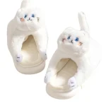 chausson chat blanc doux