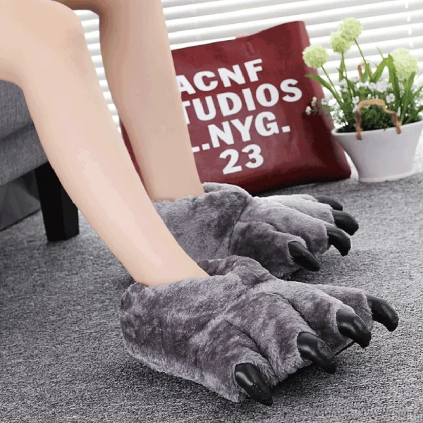 Chaussons homme patte d’ours amusants