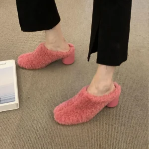chaussons mules femme à talons