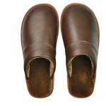 chaussure de maison cuir marron