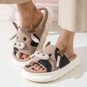 chaussons vache confortables