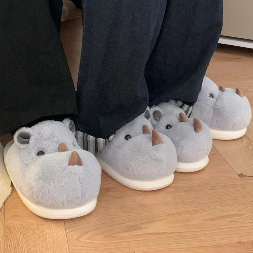 chaussons fantaisie rhinocéros