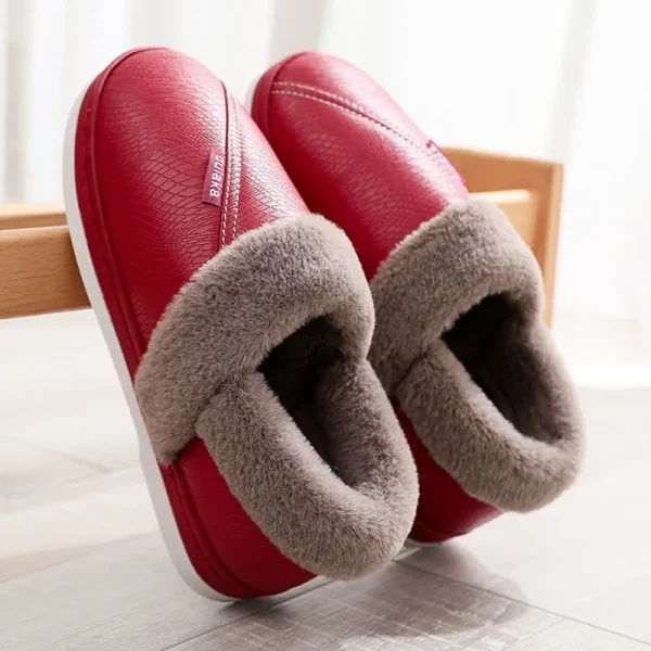 Chaussons cuir homme pratiques rouges