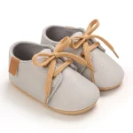 Chaussons bébé cuir garçon à lacets