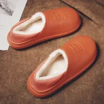 chaussons cuir modernes oranges