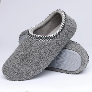 chaussons chaudes homme gris