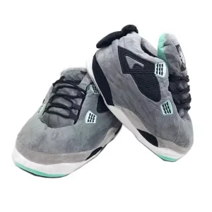 chaussons sneakers homme rigolos style basketball gris