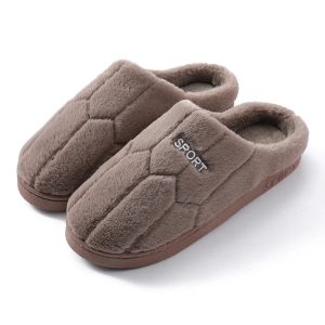 chaussons homme peluche Sport café