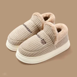 chaussons bottines fourrées femme hiver chaud