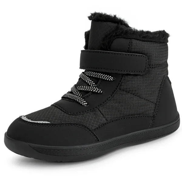 Chaussons de neige enfants noirs avec semelles antidérapantes