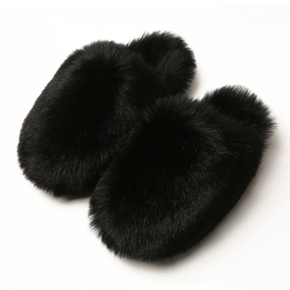 Chaussons renard en fourrure pour homme et femme