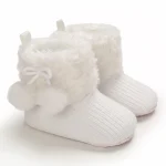 chaussons bébé laine pompons