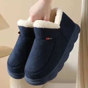 chaussons originaux homme peluche cocooning bleu