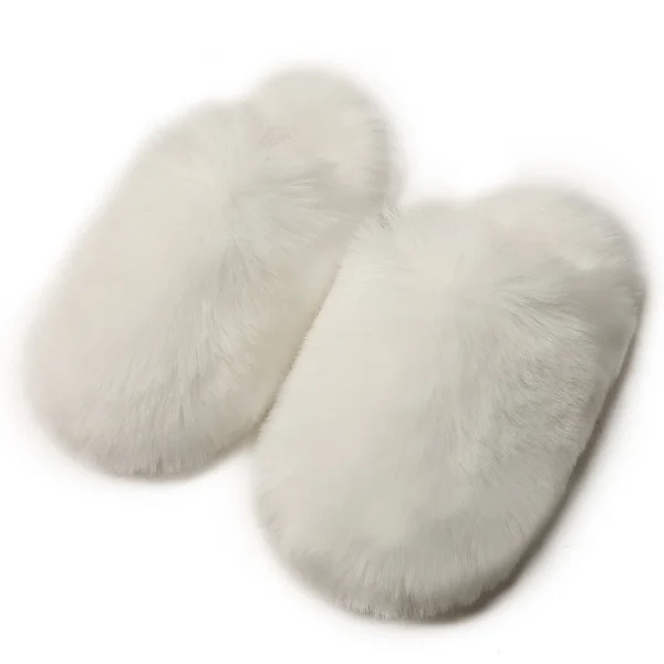 Chaussons renard gris en fourrure taille 46