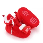 chaussons Noël bébé rouge