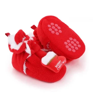 chaussons Noël bébé rouge