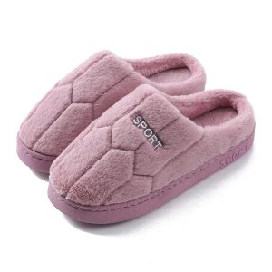chaussons femme peluche violet