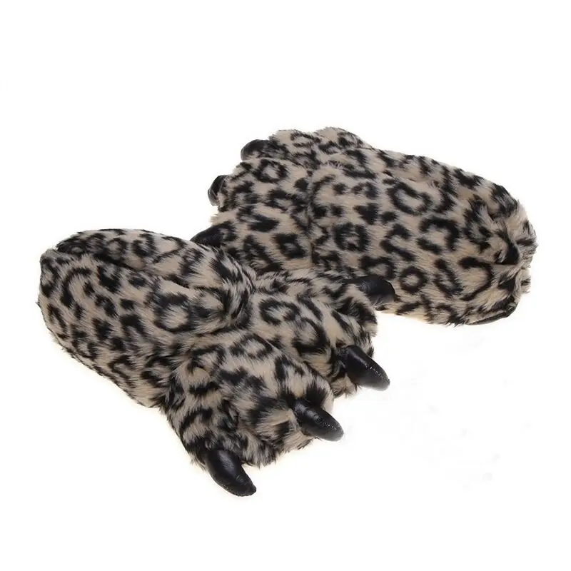 Pantoufles homme style animal patte d’ours beige