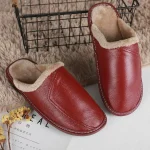 chaussons cuir senior homme