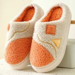 chaussons femme coton orange