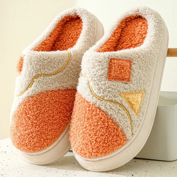 chaussons femme coton orange