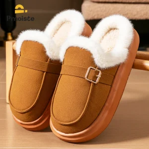 chaussons mules en suède camel