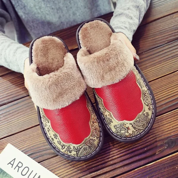 Babouches cuir homme rouges