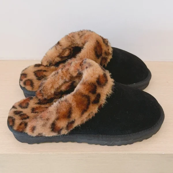 Chaussons femme fourrés noirs