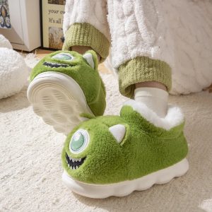 Chaussons rigolos adultes Alien vert