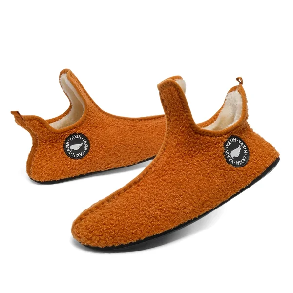 chaussons rigolos homme peluche cocooning oranges
