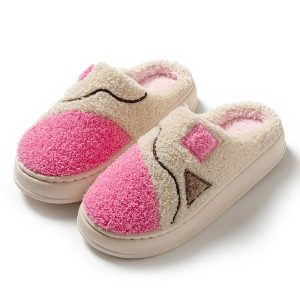 chaussons femme coton violet