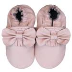 chaussons bébé cuir fille Rose fantaisie
