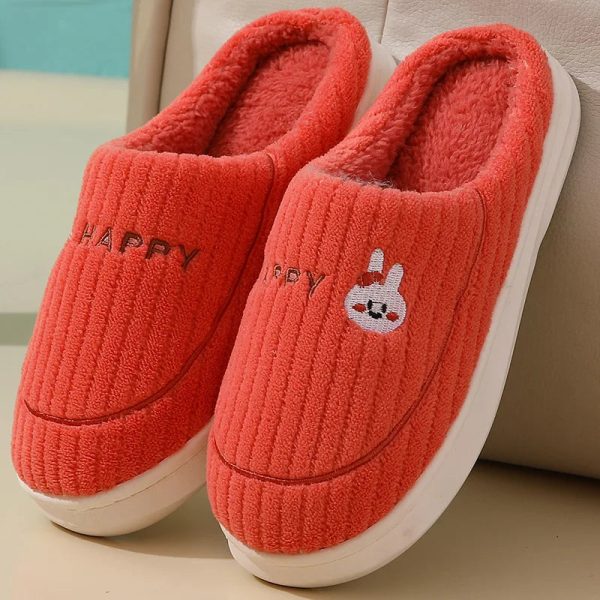 chaussons mules mixtes fourrure rouge