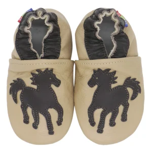 chaussons bébé cuir garçon cheval