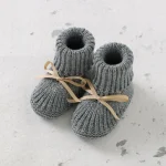 chausson bébé laine gris