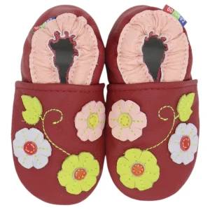 chaussons bébé cuir rose filles