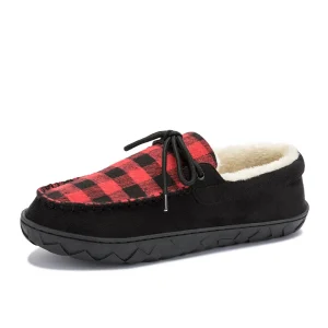 chaussons cuir homme luxe doublés laine naturelle rouges