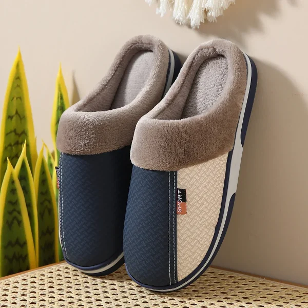 chaussons cuir homme laine intérieur