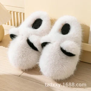 chaussons Panda flanelle chaude