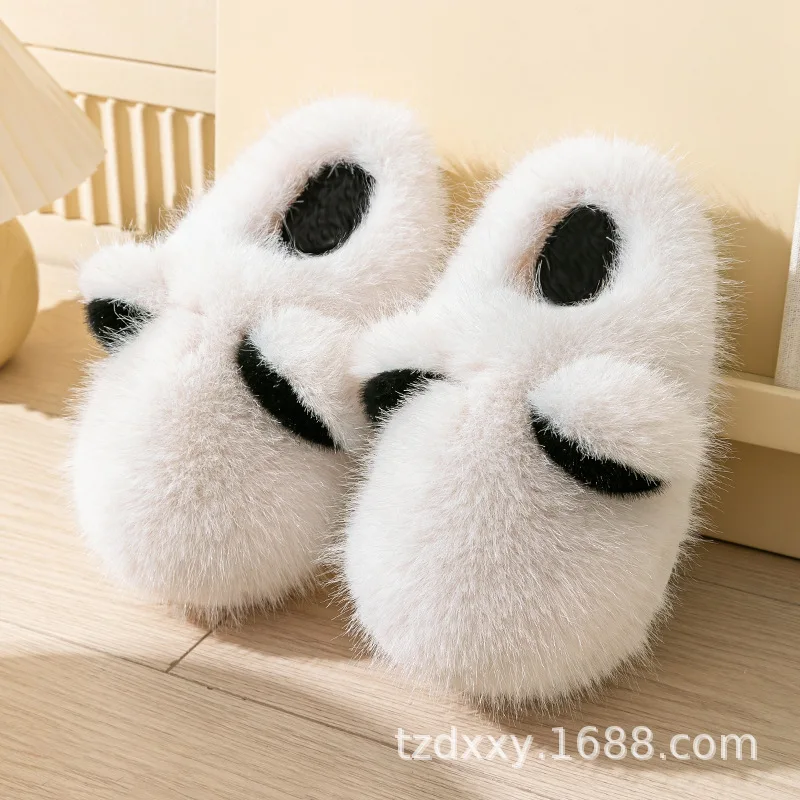chaussons Panda flanelle chaude