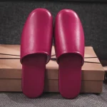 Chaussons marrons intérieur cuir