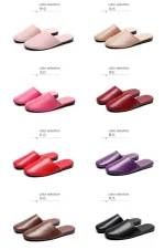 Chaussons cuir uni style élégant