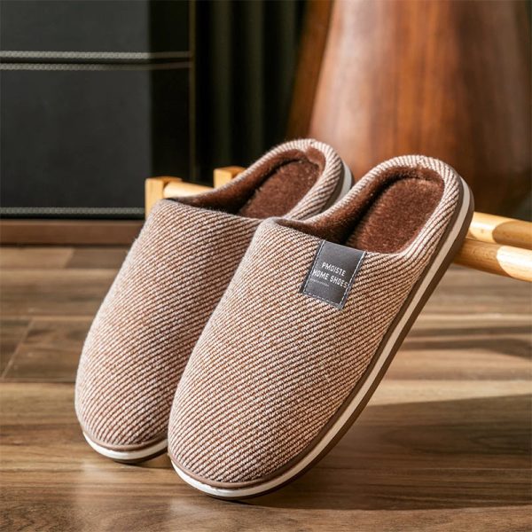 chaussons homme peluche classique marron