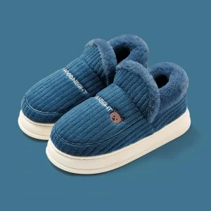 chaussons montants femme bleu