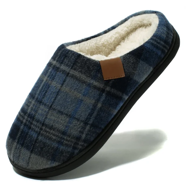 Charentaises homme chaudes traditionnelles Noirs et bleu