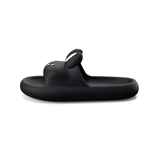 Chaussons originaux homme claquettes fantaisie maison Noirs