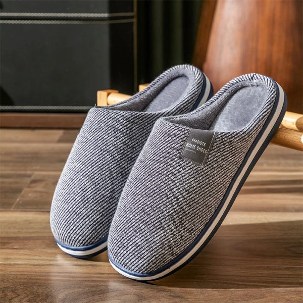 chaussons homme peluche classique gris