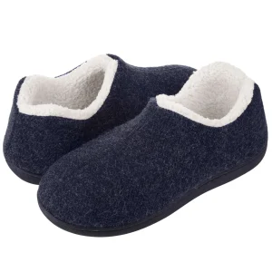 chaussons chauds femme bleu